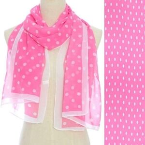 TRÏBE Pretty Polka Dot Pink Summer Scarf NWT